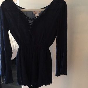 Navy blue short romper